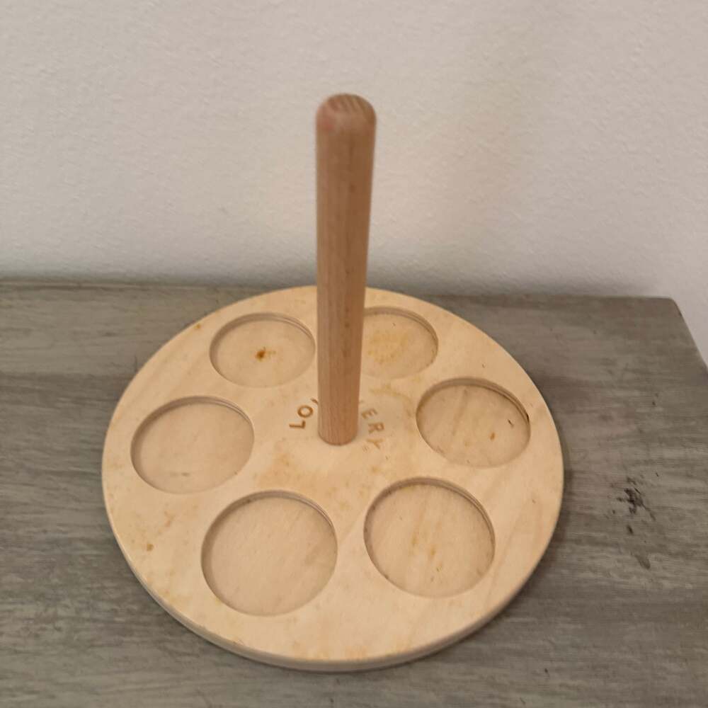 Lovevery Flexible Wooden Stacker with 8 Rings, Babbler Play Kit 12-18 Months